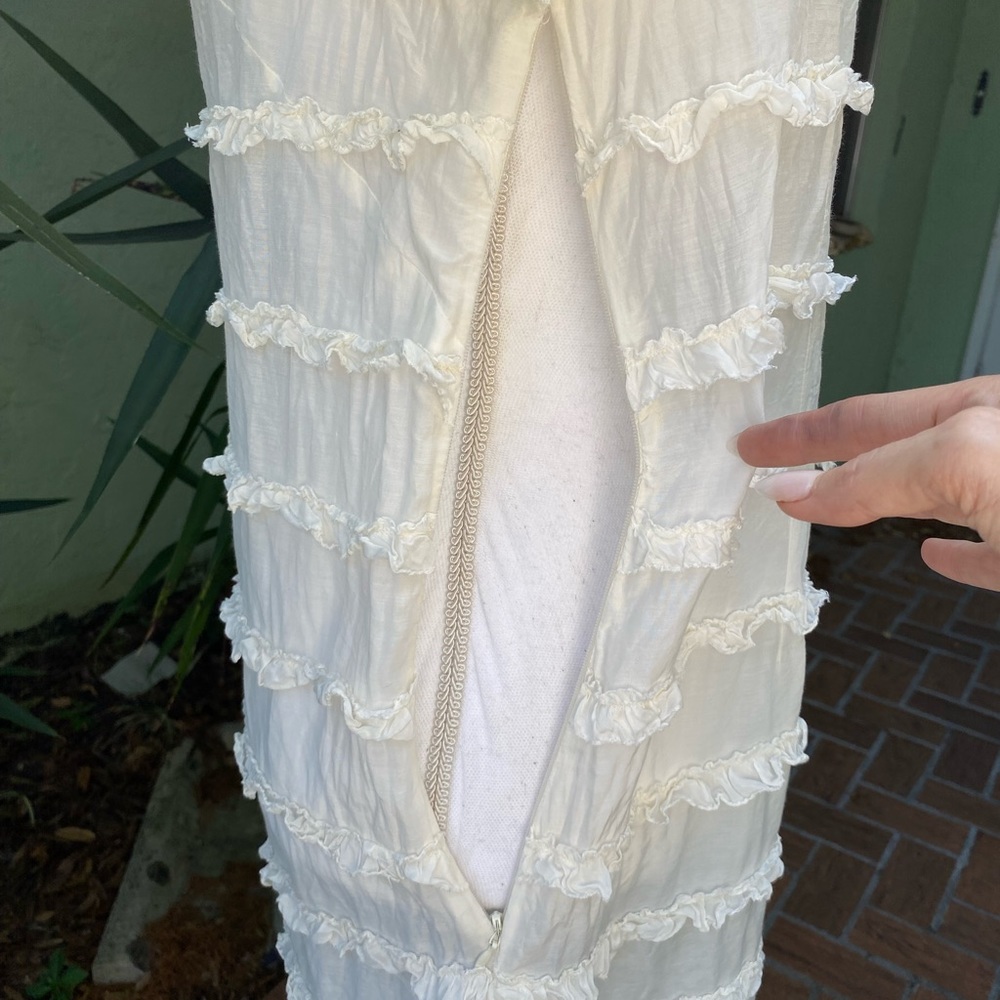 J Crew Cream Ruffle Dress - Picture 9 of 12